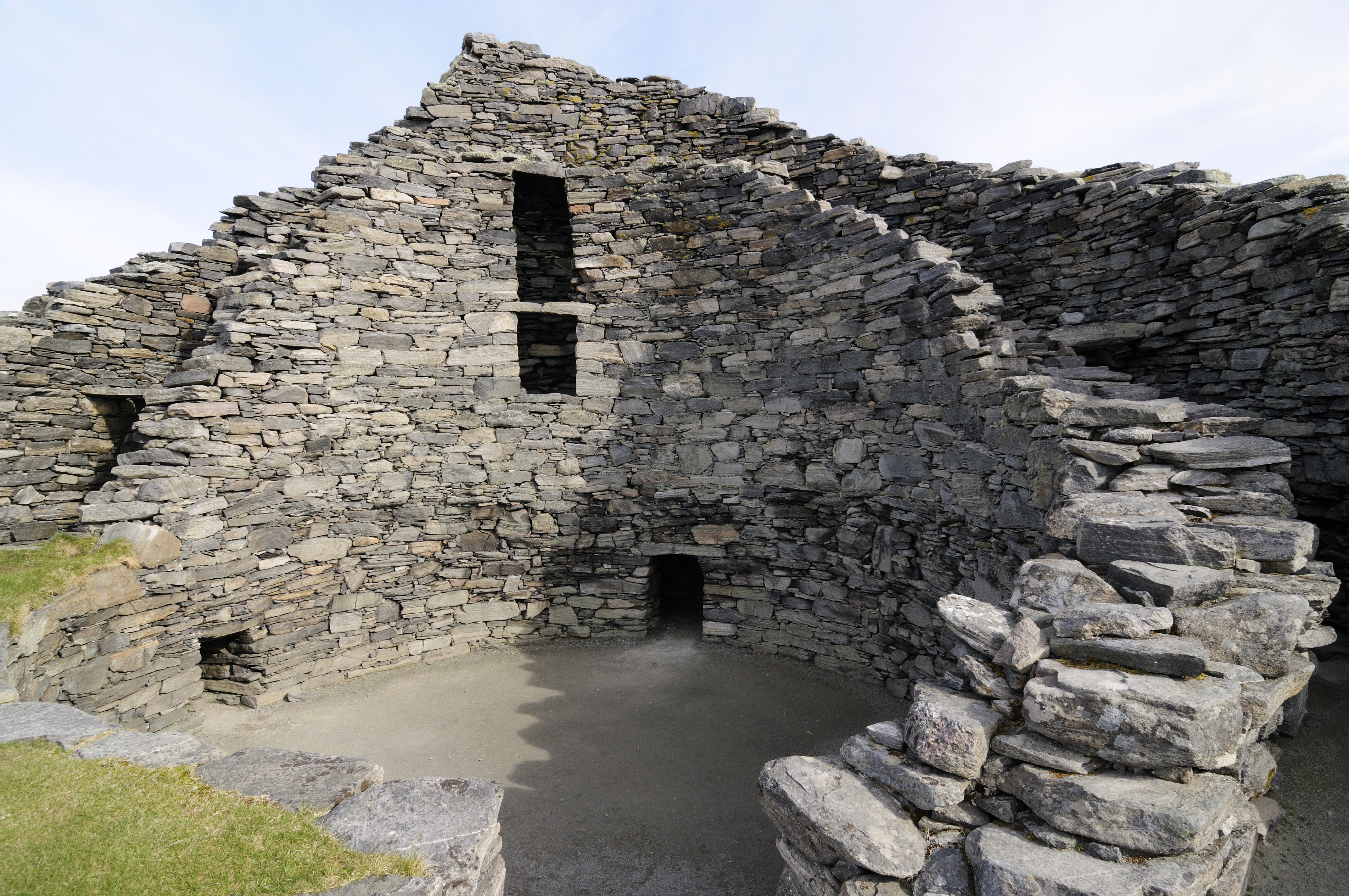 Photograph of the interior of Dun Carloway, a broch on Lewis, Western Isles