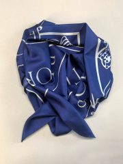 Society blue and silver silk scarf