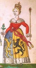 Mary of Guelders from the Seton Armorial, 1591, National Library of Scotland (MS Acc. 9309).