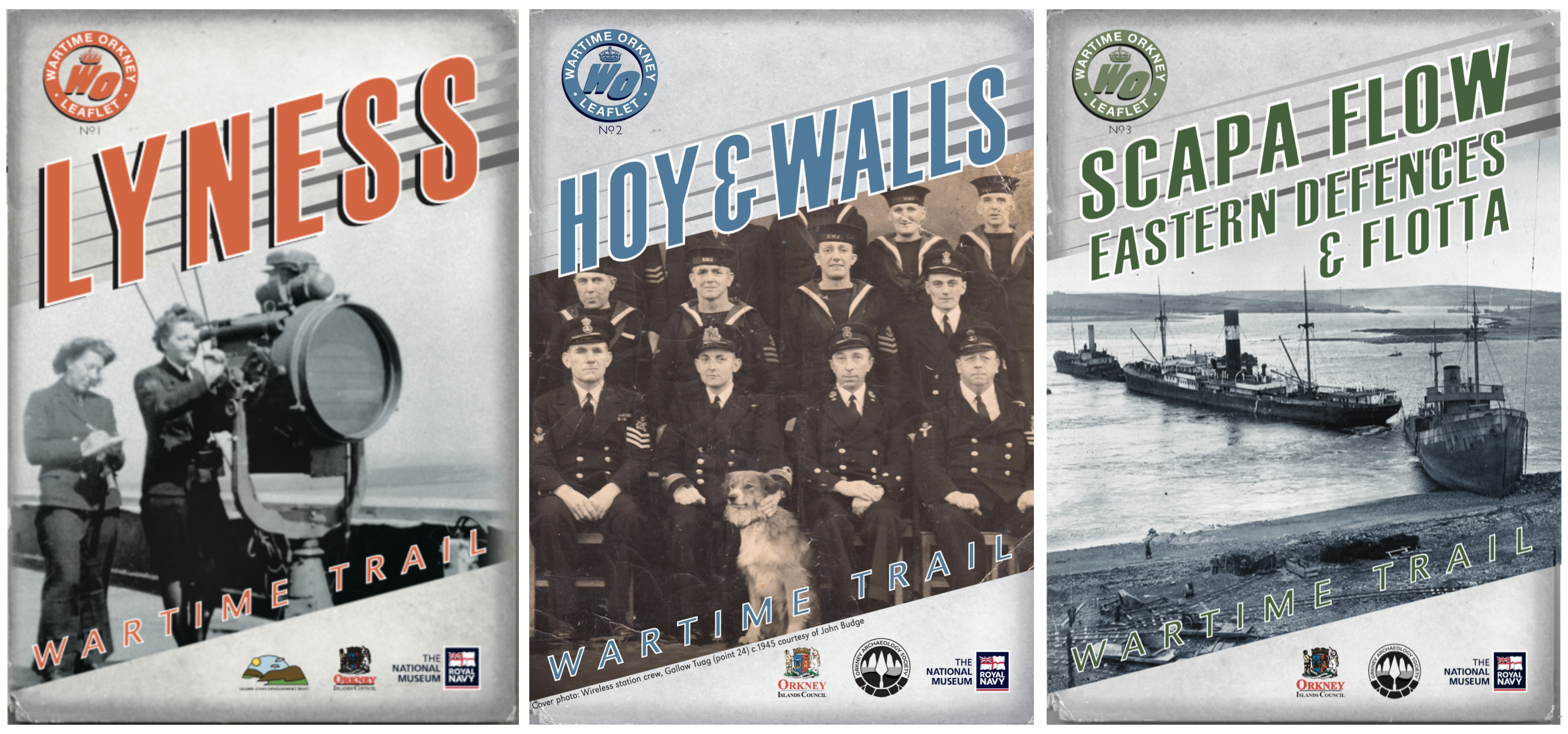 Screenshots of three covers of newsletters showing black and white photos of servicepeople in the 20th century