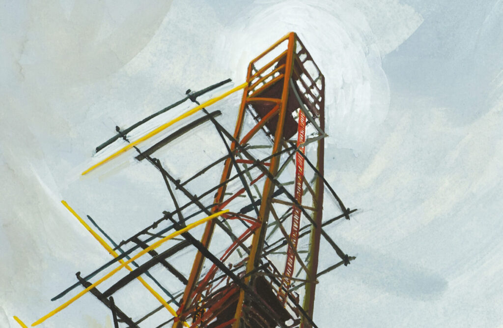 Artistic interpretation of a radar tower