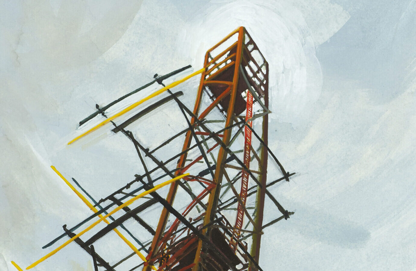 Artistic interpretation of a radar tower
