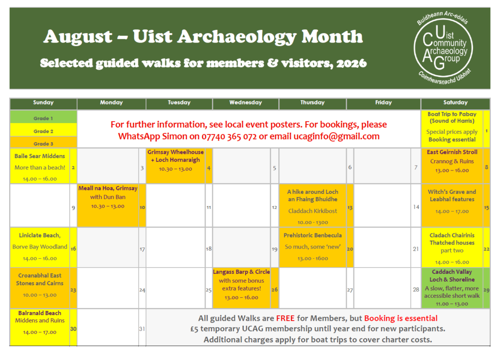 Calendar of events.